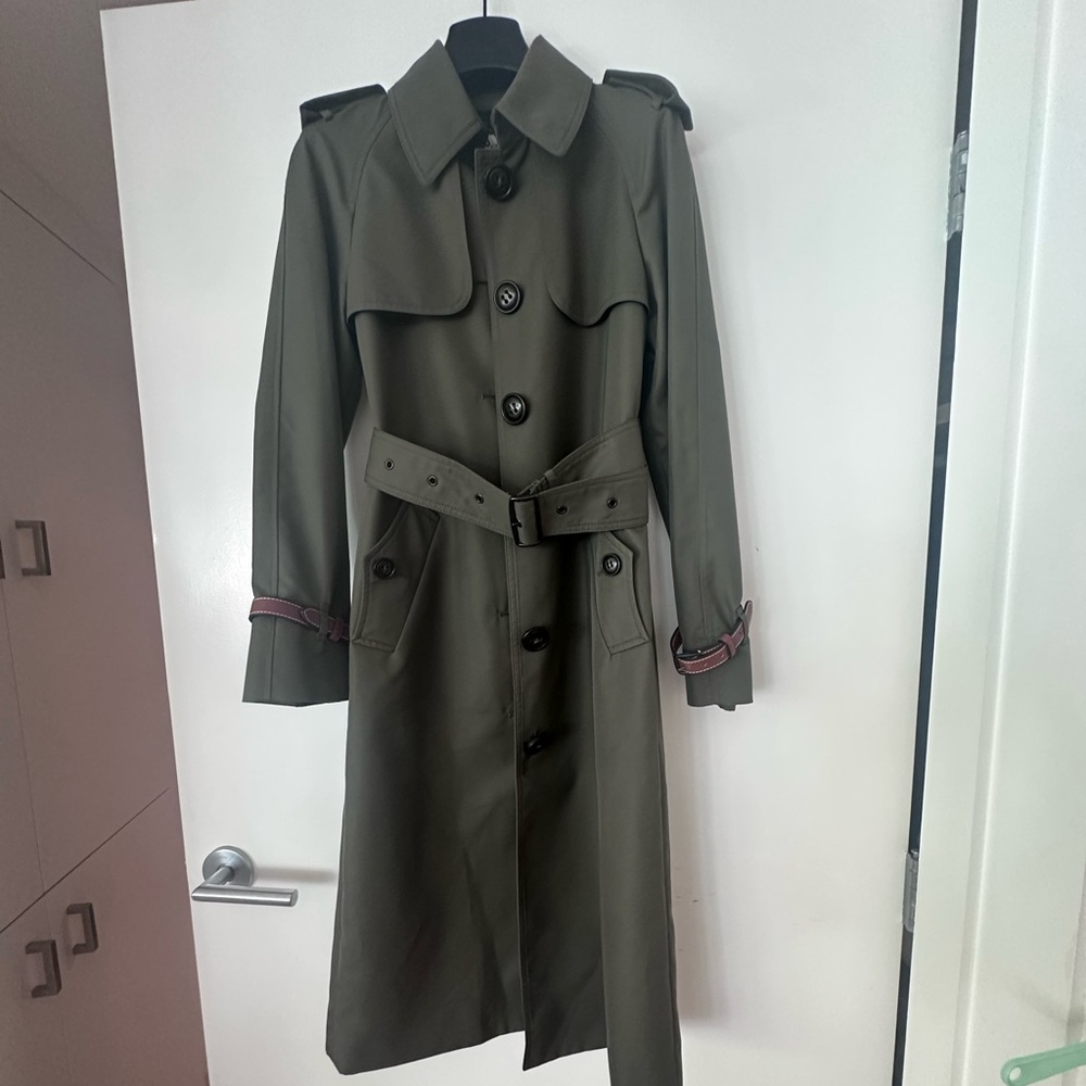 Coach Olive Trench Coat with Belt